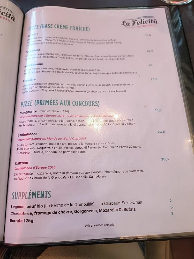 La Felicità - Menu Image 1